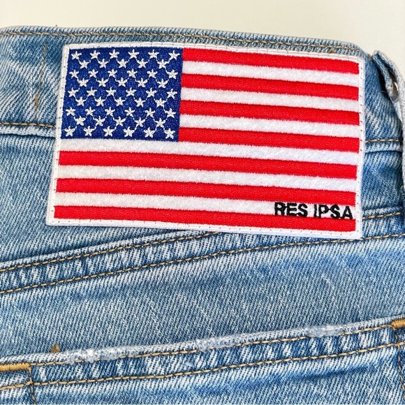 Res Ipsa Custom Levi’s Jeans Wedgie Straight Ankle High Waist Tango Light 25 - Picture 14 of 16